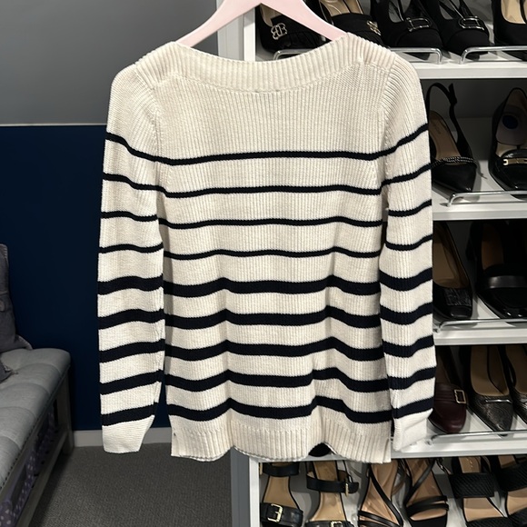 Talbots Black & White Striped Sweater - Picture 2 of 7
